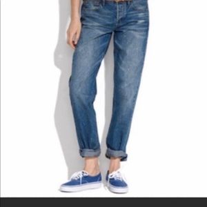 Madewell Rivet and Thread Selvedge Button Fly Boyfriend Jean